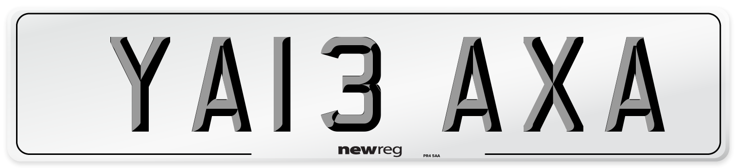 YA13 AXA Number Plate from New Reg